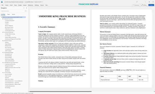 smoothie king franchise business plan 1