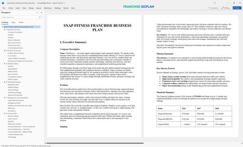 snap fitness franchise business plan 1