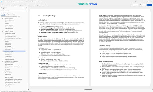 snapology franchise business plan 4