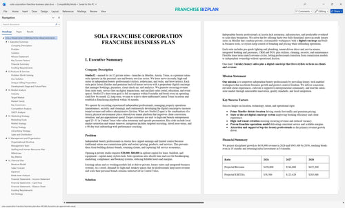 sola corporation franchise business plan 1
