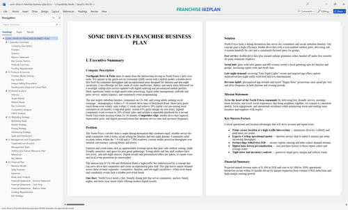 sonic drive in franchise business plan 1