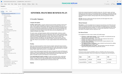 sonitrol franchise business plan 1