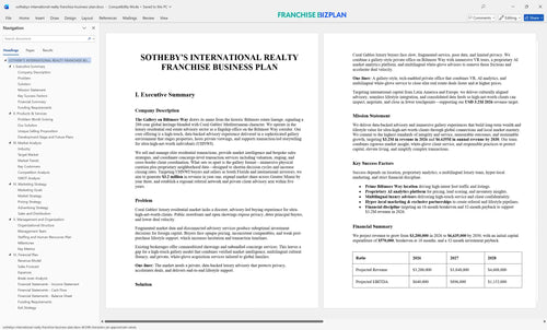 sothebys international realty franchise business plan 1