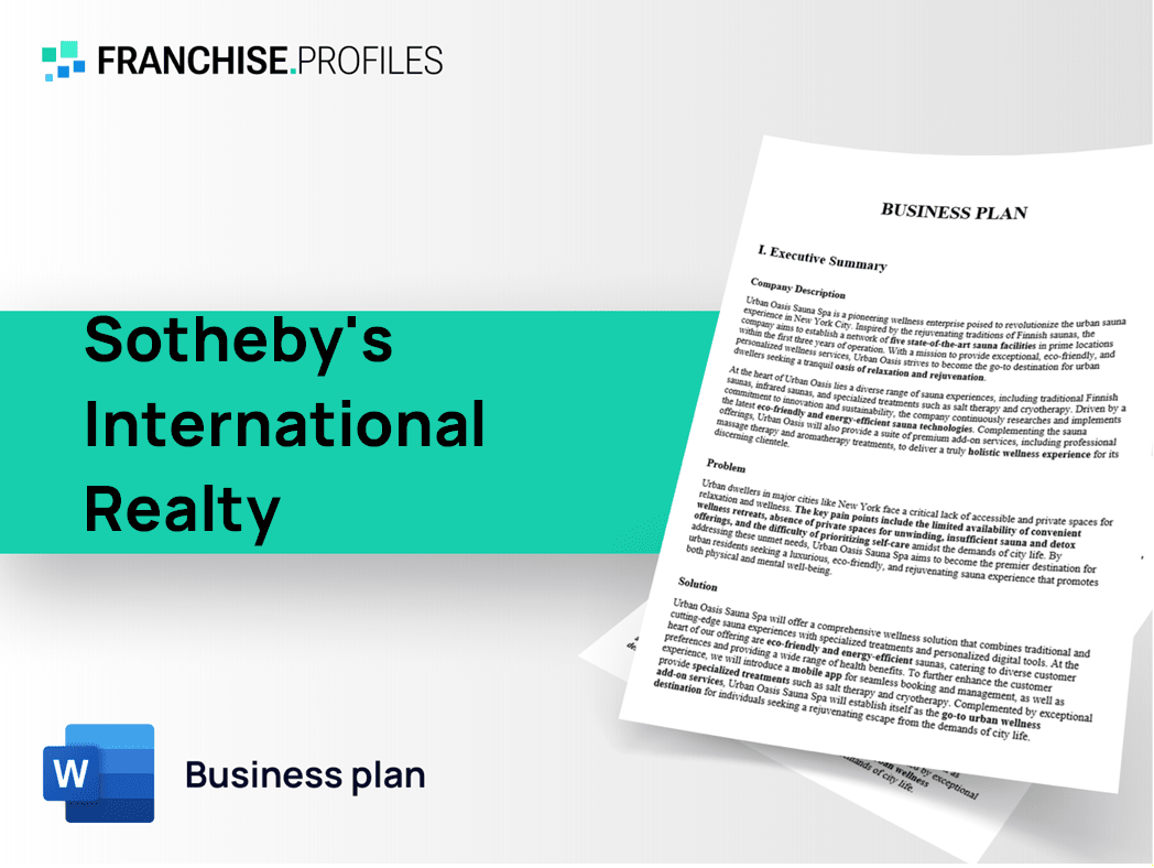 Sotheby's International Realty Franchise Business Plan Template
