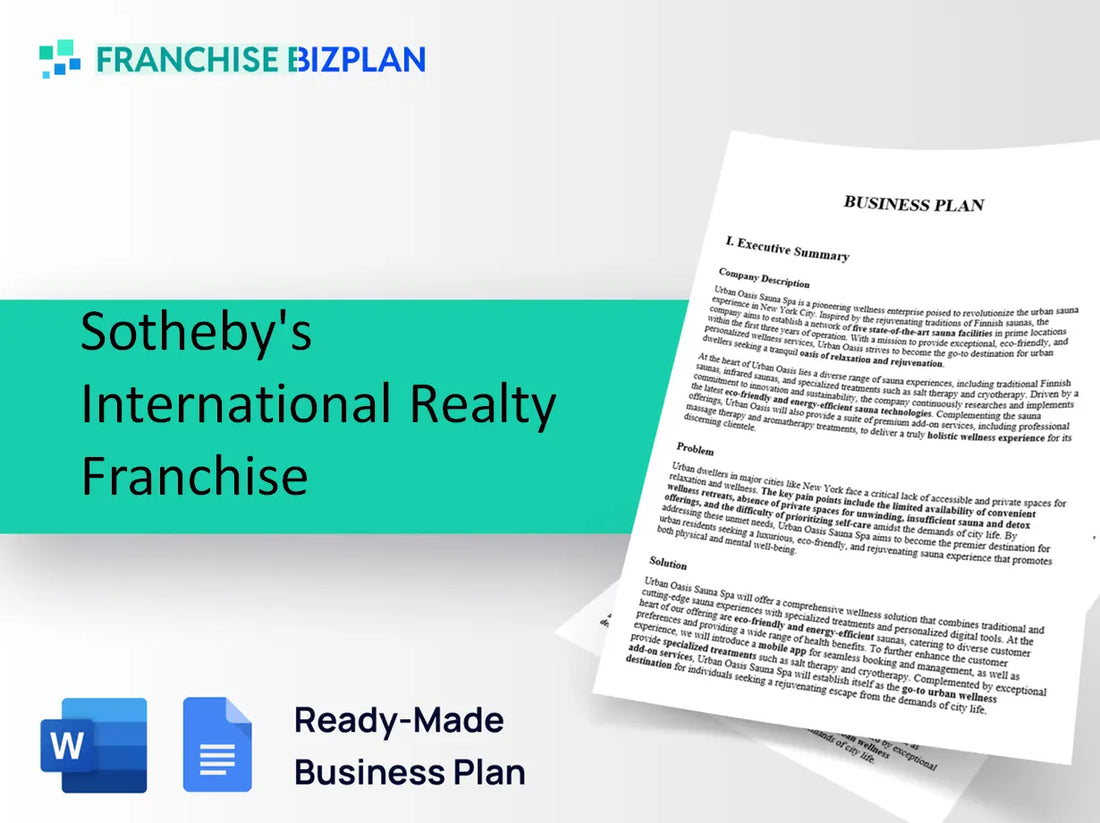 Sotheby's International Realty Franchise Business Plan 2026 Updated