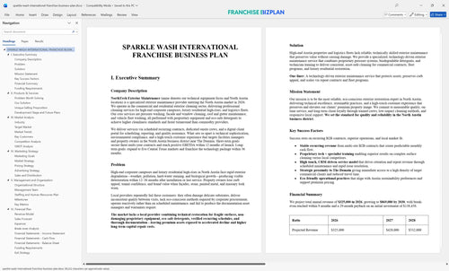 sparkle wash international franchise business plan 1