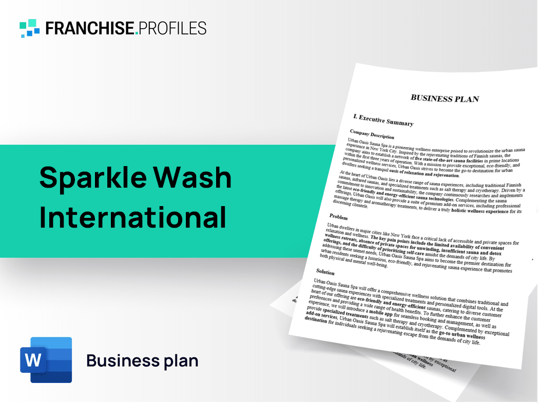 Sparkle Wash International Franchise Business Plan Template