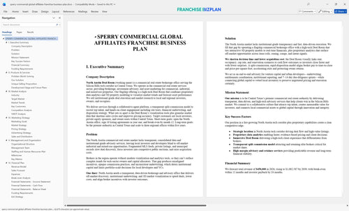 sperry commercial global affiliates franchise business plan 1