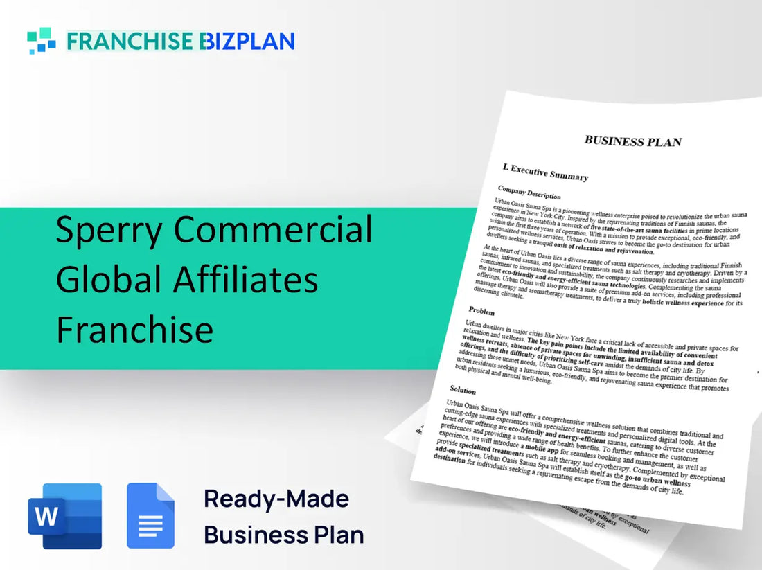 Sperry Commercial Global Affiliates Franchise Business Plan 2026 Updated