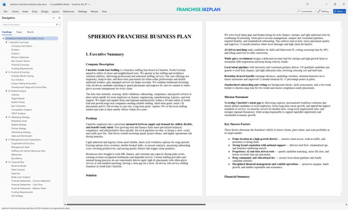 spherion franchise business plan 1