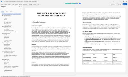 spice and tea exchange franchise business plan 1