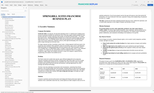springhill suites franchise business plan 1