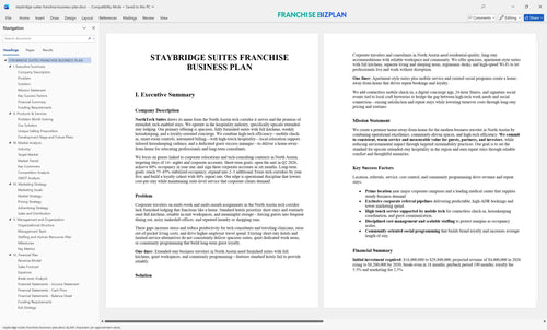 staybridge suites franchise business plan 1