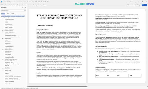stratus building solutions san jose franchise business plan 1