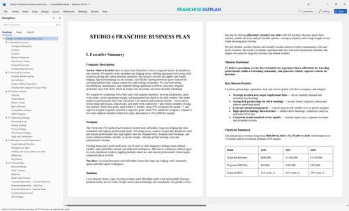 studio 6 franchise business plan 1
