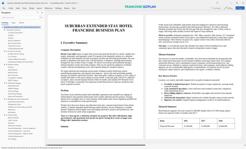 suburban extended stay hotel franchise business plan 1