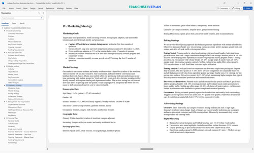 subway franchise business plan 4