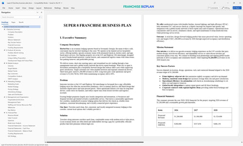 super 8 franchise business plan 1