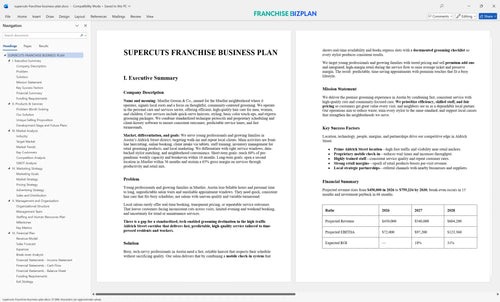 supercuts franchise business plan 1