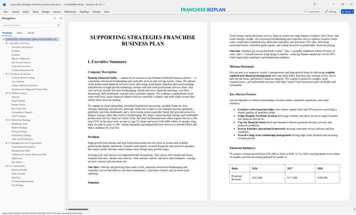 supporting strategies franchise business plan 1