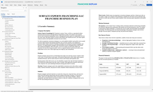 surface experts franchise business plan 1