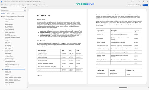 surface experts franchise business plan 6