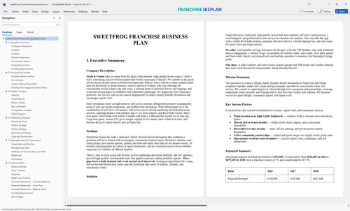 sweetfrog franchise business plan 1