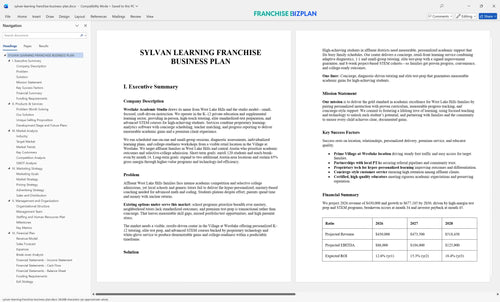 sylvan learning franchise business plan 1