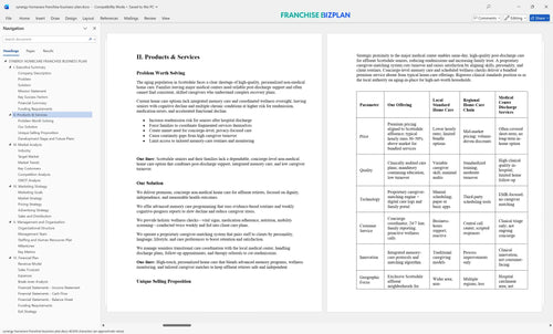 synergy homecare franchise business plan 2