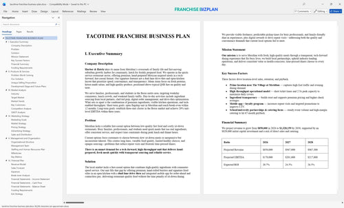 tacotime franchise business plan 1