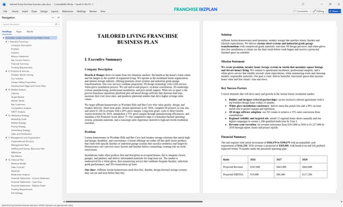 tailored living franchise business plan 1