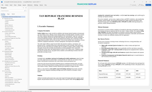 tan republic franchise business plan 1
