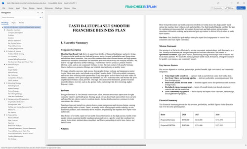 tasti d lite planet smoothie franchise business plan 1