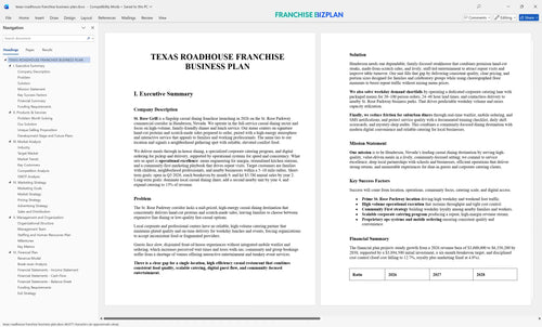 texas roadhouse franchise business plan 1