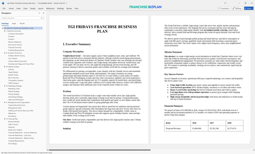 tgi fridays franchise business plan 1