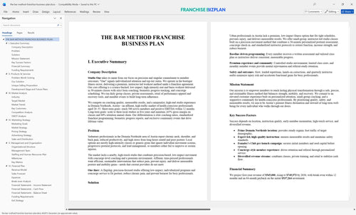 the bar method franchise business plan 1