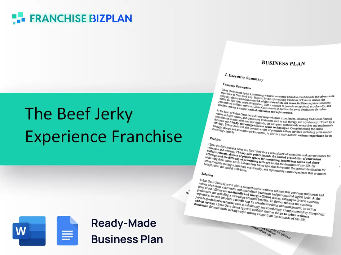 The Beef Jerky Experience Franchise Business Plan 2026 Updated
