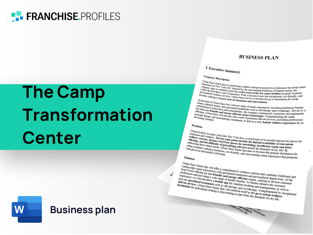 The Camp Transformation Center Franchise Business Plan Template