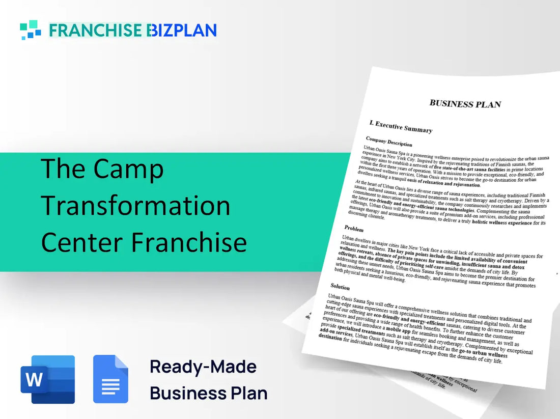 The Camp Transformation Center Franchise Business Plan 2026 Updated