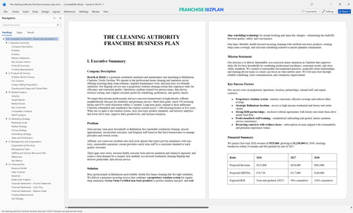 the cleaning authority franchise business plan 1