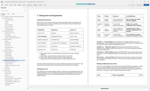 the cleaning authority franchise business plan 5