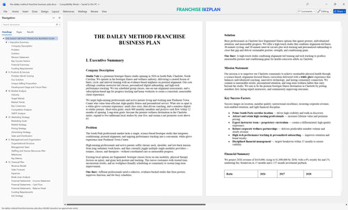 the dailey method franchise business plan 1