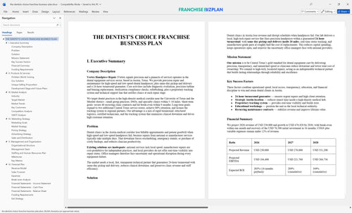 the dentists choice franchise business plan 1