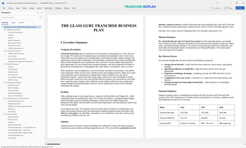 the glass guru franchise business plan 1