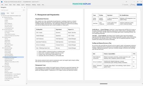 the glass guru franchise business plan 5