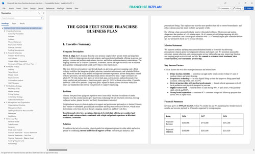 the good feet store franchise business plan 1