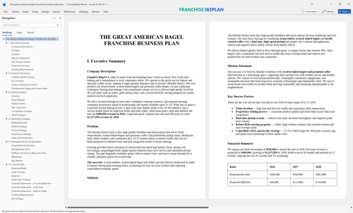 the great american bagel franchise business plan 1