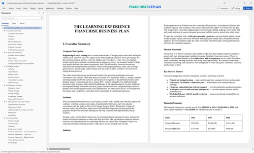 the learning experience franchise business plan 1