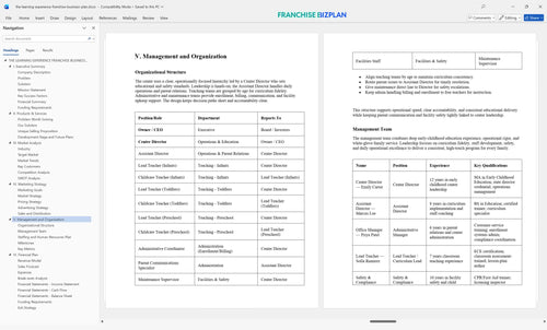 the learning experience franchise business plan 5
