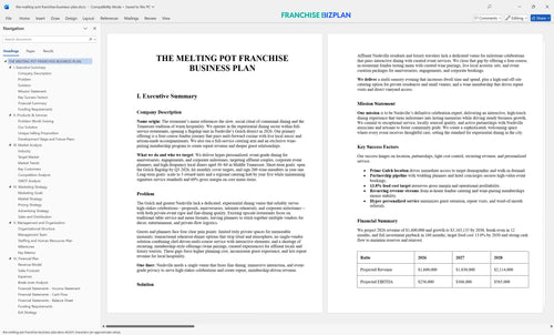 the melting pot franchise business plan 1